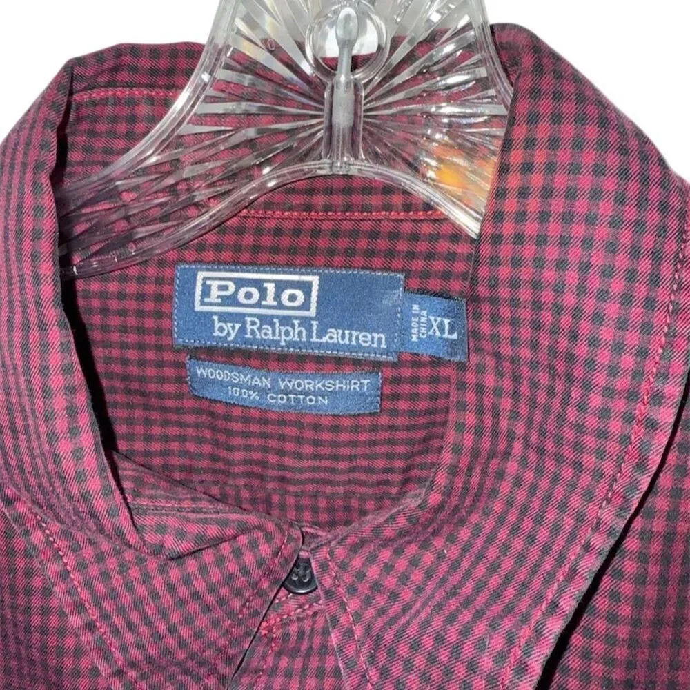 Polo Ralph Lauren Mens Red Check Woodsman Workshirt XL